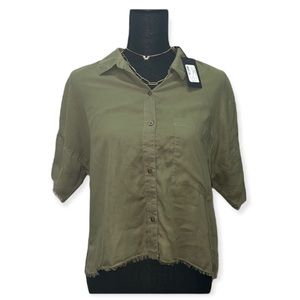 NWT rag & bone Lenny Tie Shirt - olive